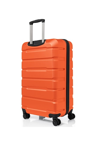 Unisex 4 Tekerli Kilitli Büyük Boy Valiz Bavul Turuncu