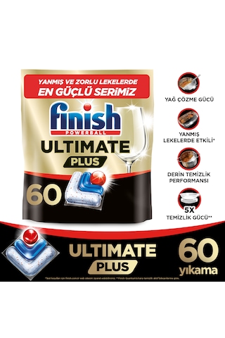 Finish Ultimate Plus Bulaşık Makinesi Deterjanı Kapsül Tablet 60 Adet