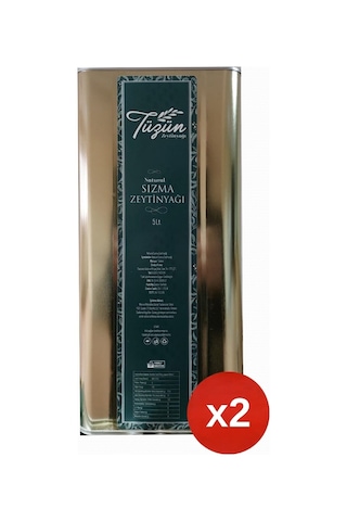 Tüzün Natural Sızma Zeytinyağı Teneke 2 x 5 L