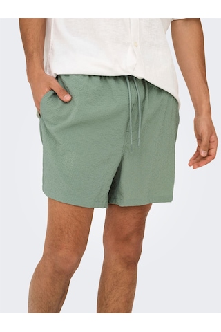 Only & Sons Onsted Lıfe Solıd Seersucker Swım Noos Erkek Iceberg Green Deniz Şortu - 22028813 Green