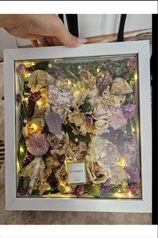Anı Çerçevesi Söz Nişan Çiçeği Kutu Tasarımı 25x25 Cm