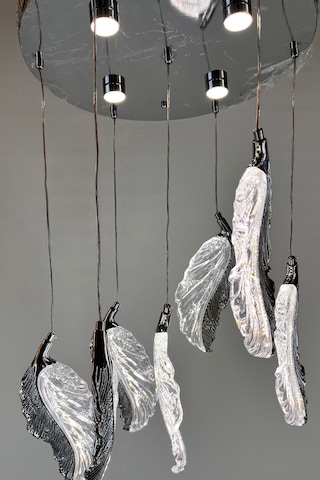 Lüks Modern Kanat Tasarımlı Gümüş/krom Çoklu Led Sarkıt Avize Lüks Modern Kanat Tasarımlı Gümüş/krom Çoklu Led Sarkıt Avize