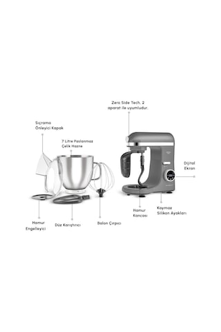 Karaca Mastermaid Chef Ultra D2000 W Dijital Ekranlı Hamur Yoğurma Makinesi