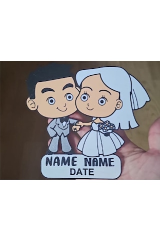 Düğün Çifti Adınız Ve Tarih Magnet