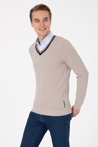 U.S. Polo Assn. U.s. Polo Assn. Erkek Taş Kazak /triko 50308336-vr049 Taş Rengi
