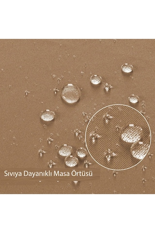 Sıvı Geçirmez Dertsiz Keten Masa Örtüsü Vizon