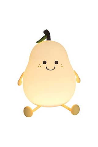 Ruicoo Armut Şekilli Bebek Gece Lambası - 7 Renkli, Usb Şarjlı, Yumuşak Dokunuşlu Haki