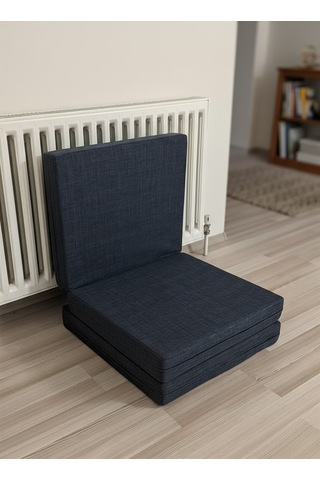 Sergama 180x70 X 10 Cm Ultra Kalın Sünger Su İtici Kumas Katlanabilir Fermuarlı Yıkanabilir Minder Antrasit