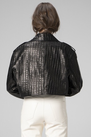 Dericlub H.quınn Crop Biker Kadın Deri Mont