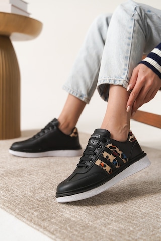 Garantili D0516 Günlük Ortopedik Kadın Sneaker Spor Ayakkabı Siyah