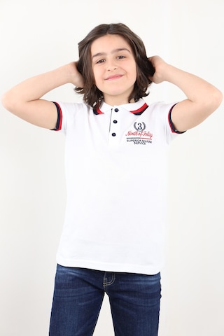 Toontoy Kids Toontoy Erkek Çocuk Nakışlı Tişört Beyaz