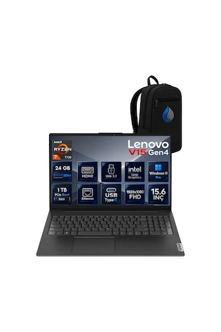 Lenovo V15 Gen 4 ABP 82YY0013TRRNP06 R7-7730 24 GB 1 TB NVMe SSD 15.6" W11P Dizüstü Bilgisayar