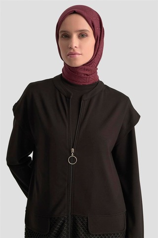 Armine File Yelekli Örme Takım 25kd1803 Siyah Siyah