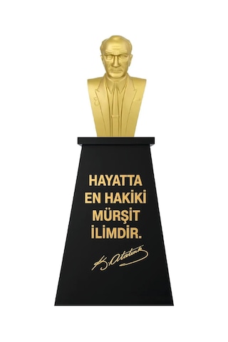 Atatürk Büstü 60cm Fiber + Kaide 100cm İlkokul Modeli