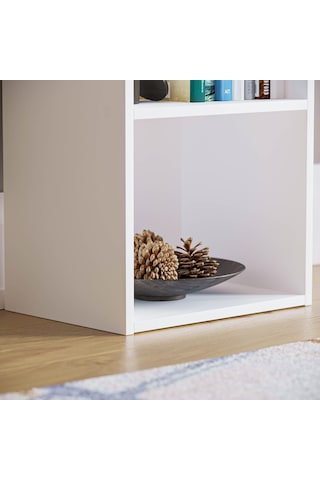 4 Raflı Kitaplık Mdf Çok Amaçlı Raf Beyaz