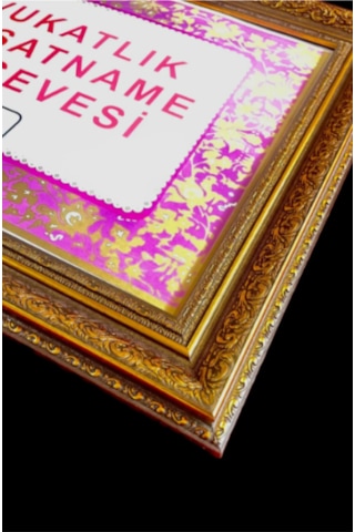 Avukatlık Ruhsatname Çerçevesi - 33x48 - Hakiki Camlı Gold Varak