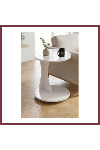 Storeşahin Yuvarlak C Yan Sehpa Suntalam Beyaz 38x55 Shn0720
