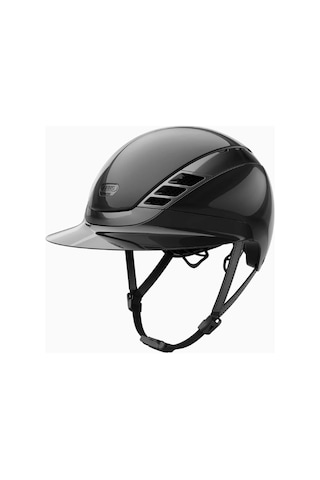 Horze Pikeur Airluxe Chrome Long Visor Premium Binicilik Kaskı Siyah Parlak