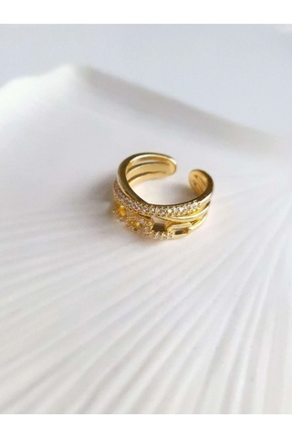 Vip Gold Ayarlanabilir Zincir Yüzük Sevgiliye Hediye Altın