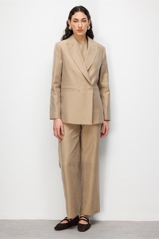 Mizalle Bej Rengi Kruvaze Blazer Ceket Bej
