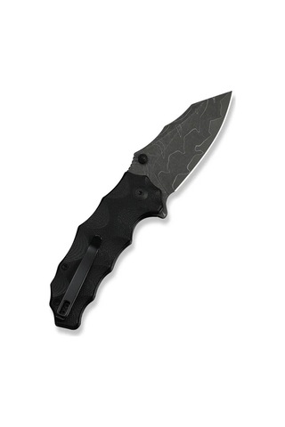 Civivi Natterjack Milled Black G10 Handle Damascus Blade Kamp Çakı Siyah