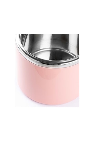 Tedemeı Pembe Paslanmaz Çelik Yuvarlak Yemek Taşıma Kabı 630ml