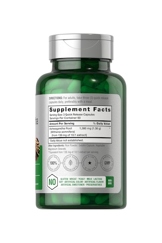 Horbaach Ashwa/gandha Root Extract Supplement 1380mg 180 Capsules