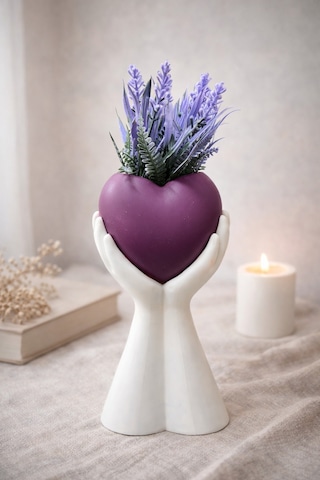 Dekoratif Pinterest Lüks Saksı + Bitki - 25 Cm Gri