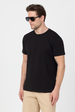 Tonny Black Normal Kalıp Rahat Basic T-shirt Erkek Siyah Tbtshrt010