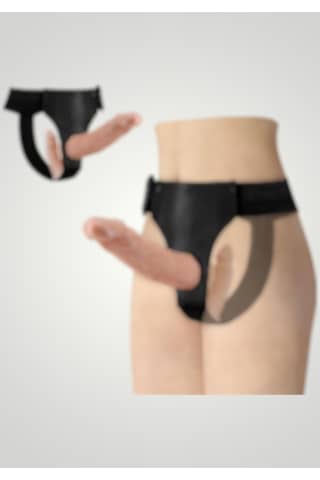 Xshopum Belden Bağlamalı Çift Taraflı İçi Dolu Strapon Penis