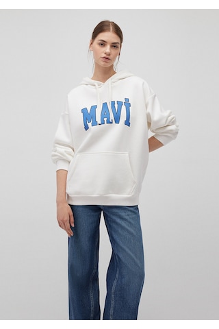 Mavi - Mavi Logo Baskılı Beyaz Sweatshirt 1600361-81964