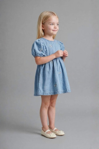 Defacto Pamuklu Denim Elbise Kız Bebek H4072a526smnm39 Mavi-nm39
