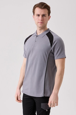 Vancelya Polo Yaka T-shirt Nefes Alabilir, Şık Ve Rahat, Günlük Ve İş Kullanımı İçin Erkek Tişört Gri-siyah