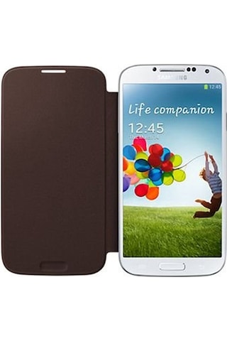 Galaxy S4 İle Uyumlu Flip Cover Kılıf Kahverengi Ef-fı950baegww Kahverengi
