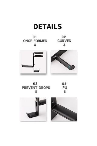 Fastbuy Metal Masaüstü Kulaklık Tutucu, Açısı Ayarlanabilir, Kayma Önleyici Pu Yastık, Kırmızı/siyah/beyaz, Şık Ve Pratik