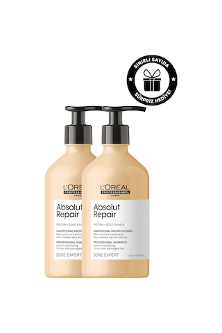 L'Oreal Professionnel Serie Expert Absolut Repair Yıpranmış Saçlar için Onarıcı Şampuan 2 x 500 ML