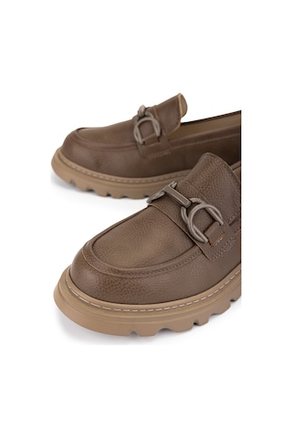 Tamer Tanca Kadın Vegan Bej Loafer Ayakkabı 817 2397 Bn Ayk Sk23/24 Vızon Fltr Vizon
