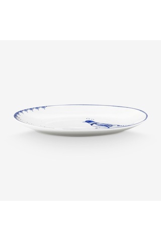 Beyaz Porselen Servis Tabağı 30x21,5 Cm