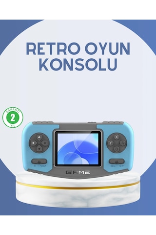 Mey İthalat Çocuklara Özel Retro Oyun Konsolu Portatif Eğlence Cihazı