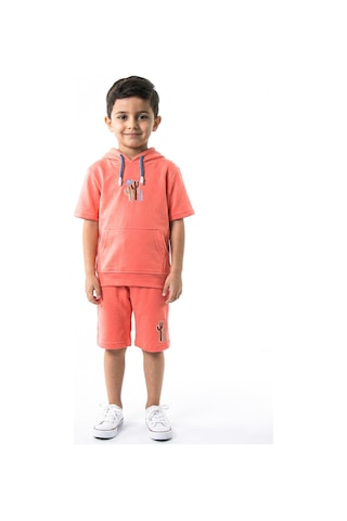 Xo Kids Erkek Çocuk Yazlık 2li Alt Üst Takım Tişort + Şort 2-7 Yaş 3221 Coral