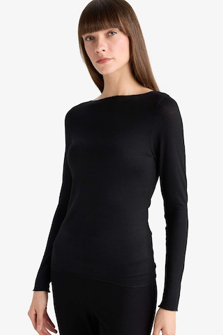 Defacto Modal Kaşmir Yumuşak Dokulu Kayık Yaka Uzun Kollu Üst-fall İn Love F2264ax25aubk81 SIYAH