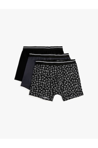 Koton 3'lü Boxer Seti Oyun Baskılı Çok Renkli Mavi 4slm90045mk
