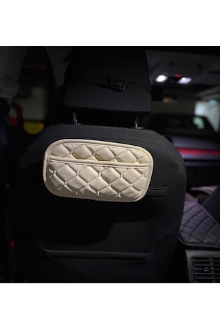 Bmw X1 Deri Organizer Cep Düzenleyici Bej