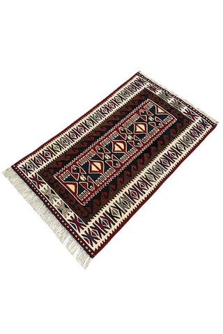 El Dokuma Sıfır Yahyalı Kilim 73x120 Kök Boya %100 Yün Küçük Kilim Renkli