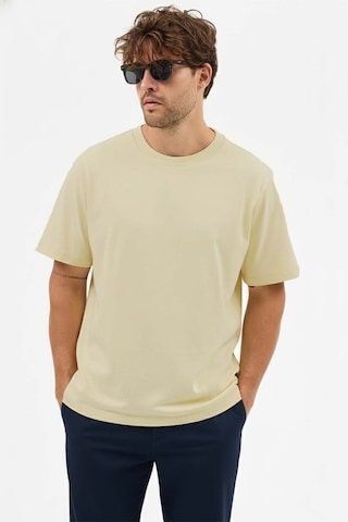 Goffra Erkek Premium Kalite Yoğun Dokulu Pamuklu T-shirt Açık Sarı M101-r0220-03 Açık Sarı