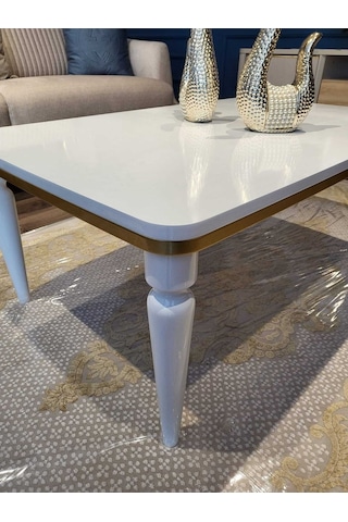 Akset Orta Sehpa Lüx Beyaz Gold