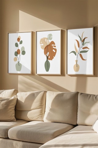 Artavessa Gerçek Ahşap Çerçeveli 3 Parça 3D Poster Tablo Seti - 3DARTSOHOSET94 15 x 20 15 x 20