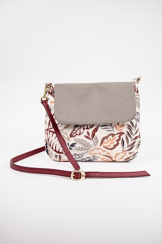 Fabric Craft Bag Omuz Çantası Desenli Kumaş Gri - Beyaz