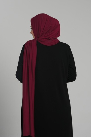 Hürrem Bone Bordo Pratik Hazır Geçmeli Şal Viskon Önü Süngerli Penye Şal 2202 16 Bordo