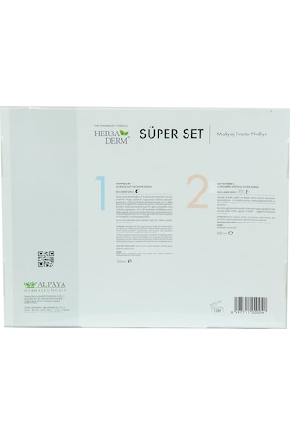 Herba Derm Süper Set Superserum Aha-Peeling 30 ML + Saf Vitamin C 30 ML + Hediye Makyaj Fırçası